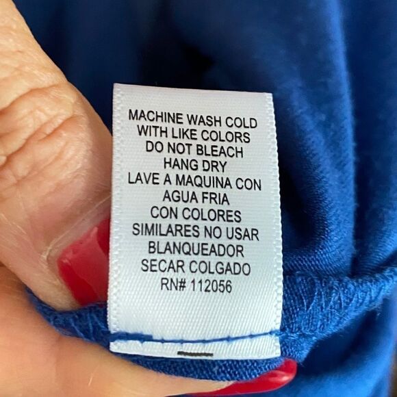 Zenna Premium Sz S Royal Blue Mock Neck Long Sleeve Swing Dress - Picture 10 of 10